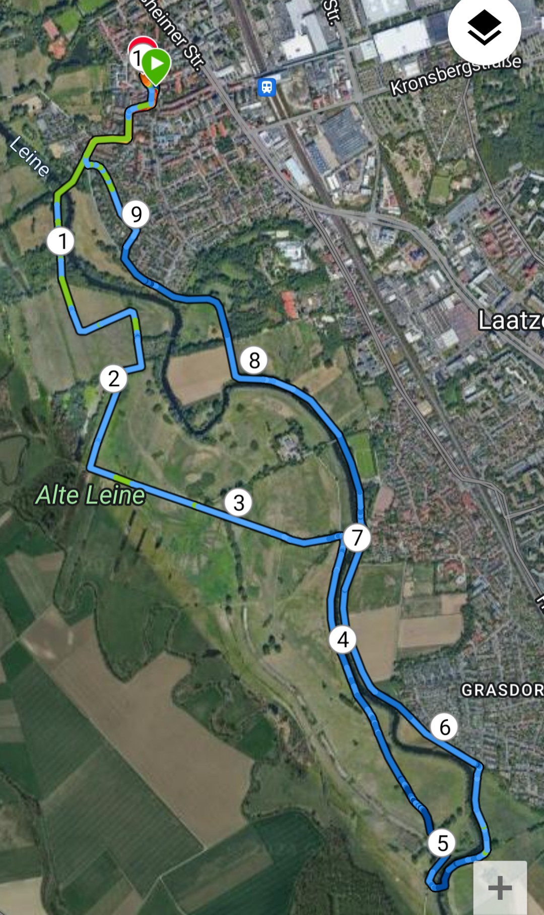 Leinelauf 10km Strecke